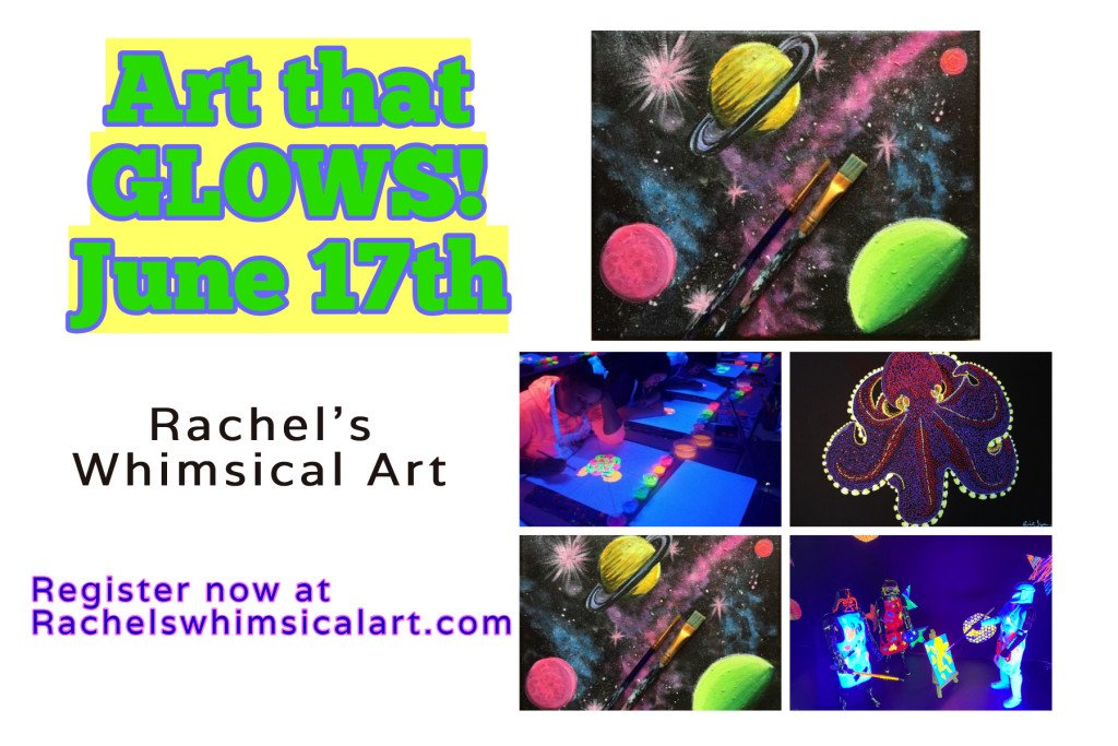 Art That GLOWS_Painting Party_Postcard Front